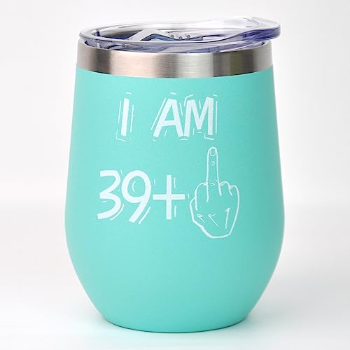 BOKALAKA 40. Geburtstag Frauen, 40. Geburtstagsgeschenk FüR Frauen, Edelstahl Weinbecher Geschenke 40 Geburtstag Frau, Birthday Gift (Blue… – Ansicht 5