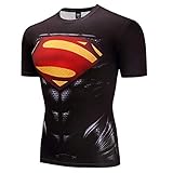 Hero Cosplay t Shirt Men's Gym Shirt Sports Compression Shirt (Black, 4X-Large)