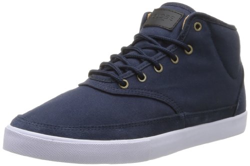Chaussures de skateboard homme Globe Quantum Mid en cuir noir robuste