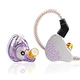 Picture of Kinboofi KBEAR Rosefinch in-Ear Headphone,Noise Cancellation Earphone with Aviation-Grade zinc Alloy faceplate Wired Earbuds Haedphone with Detachable Cable for Singer (Pale Purple, No Microphone)…