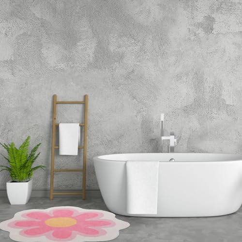 Tapete redondo de flores Tinideya 122 cm rosa antideslizante miniatura 4