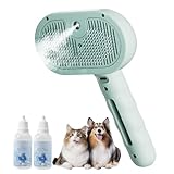 3 in 1 Cat Steam Brush, 2025 New Pet Spray Hair Removal Comb for Shedding & Grooming, Water Brush for Cats Dogs Small Animals Long Short Haired with One-Click Release Button (Green) -  ASTETY