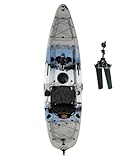 Brooklyn 10.0 Single Pedal Fishing Kayak by BKC, Lightweight Sit-On-Top Kayak with Flipper Drive, Rudder, Rod Holders & Cargo Storage