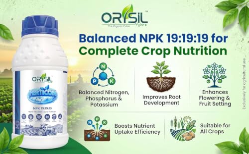 Image of FERTICON NPK 19:19:19 Liquid Nano Plant Nutrient with Seaweed Extract & Chelated Micronutrients | Balanced Crop Nutrition Booster for All Crops | Foliar Spray & Drip Application (250ml)
