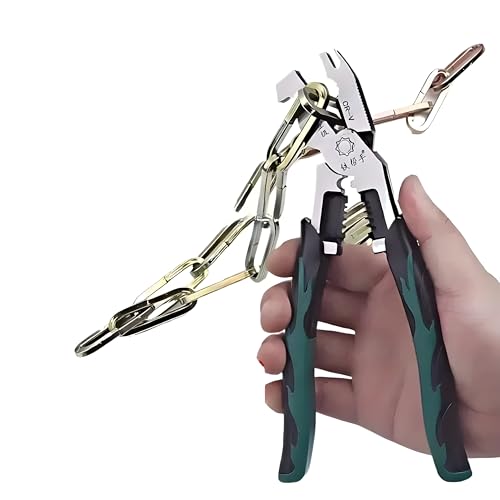 Image of XBEY Heavy-Duty Multi-Purpose Ammonium Steel Pliers with Non-Slip Jaws & Handle - Corrosion-Resistant, Sturdy Construction for Cutting, Shearing, Stripping, Tightening (Heavy Duty Green Plier)