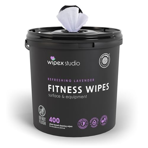 Wipex Gym Wipes - Natural Fitness Equipment Wipes, EWG Verified, Plant-Based Cloth with Lavender...