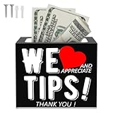 Trinkgeldkasse Acryl 10x12,7x15cm Spardose Erwachsene Große Öffnung Transparent Langlebig Trinkgeld Spardose für Bargeld Trinkgelder Spenden für Restaurants Bars