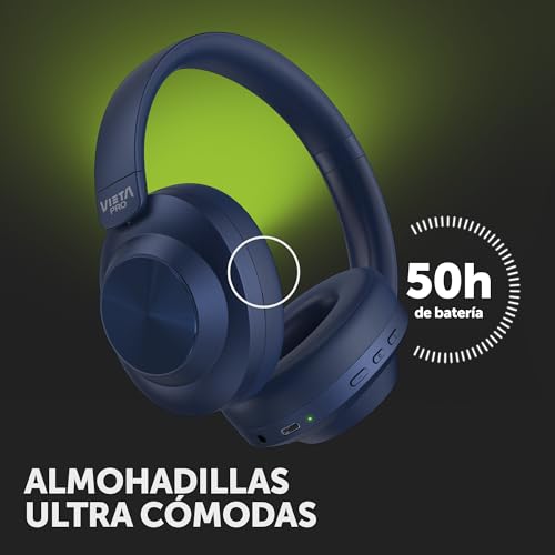 Vieta Pro Way 5 Auriculares Inalambricos Bluetooth con Cancelación Activa de Ruido, Cascos Diadema Inalambricos con Micrófono, 50h Batería, Gaming Mode, Dual Pairing, Aux-In para Cable 3.5mm, USB-C - imagen 3