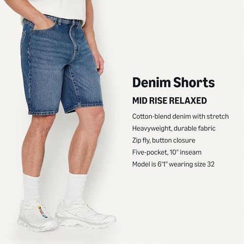 Image of Amazon Essentials Men's Rigid Relaxed-Fit Jean Shorts
