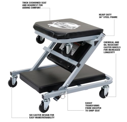 Image of Pro-Lift C-2036D Grey 36 inch Z-Creeper Seat , Black