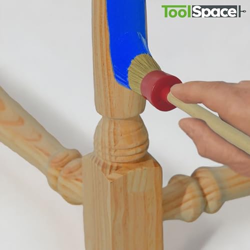 ToolSpace Rundpinsel Rringpinsel 30-50mm Set 5 Stück Borstenpinsel Wachspinsel Pinselset Rund Pinsel Naturhaar Holzöl Holzfarbe Lackpinsel Maler Ringpinsel Holzleim Lackierpinsel Profi Holz Rundpinsel