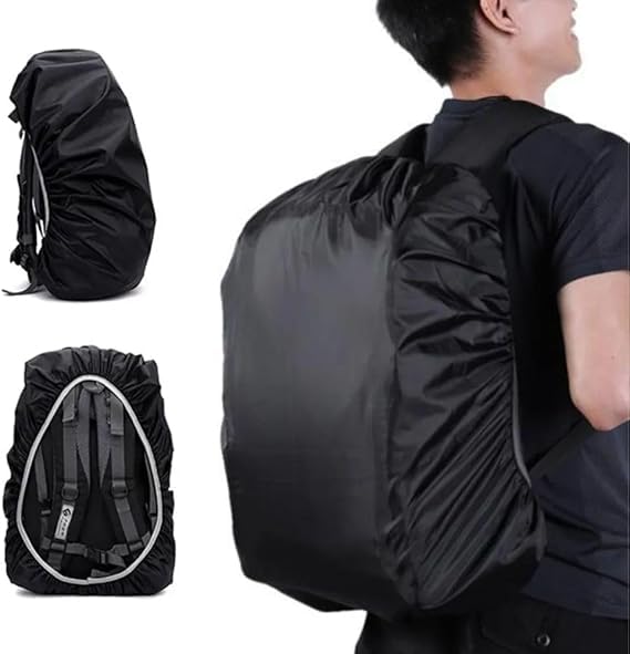 Capa Impermeável para Mochila Protetora contra Chuva, para Motoqueiro, Motoboy, Mochila Escolar, Notebook e Trilha, Preta