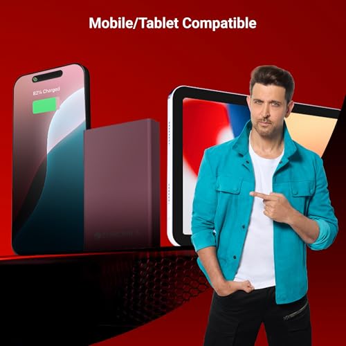 Image of ZEBRONICS EnergiTank 10MR1, Metal Power Bank, 10000 mAh, 22.5W Super Fast Charging PD 3.0 (PPS), Sleek & Stylish, Type C & USB Port, LED Indicator, for iPhone, Android, Tablets, Airpods (Raspberry)