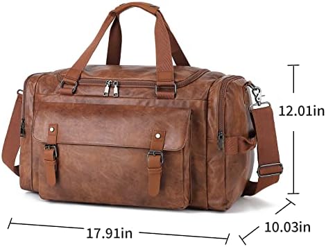 YUDAGOOD Luggage Travel Bag Waterproof PU Leather Large Capacity Travel Bag (Brown) 7 YUDAGOOD Luggage Travel Bag Waterproof PU Leather Large Capacity Travel Bag (Brown)