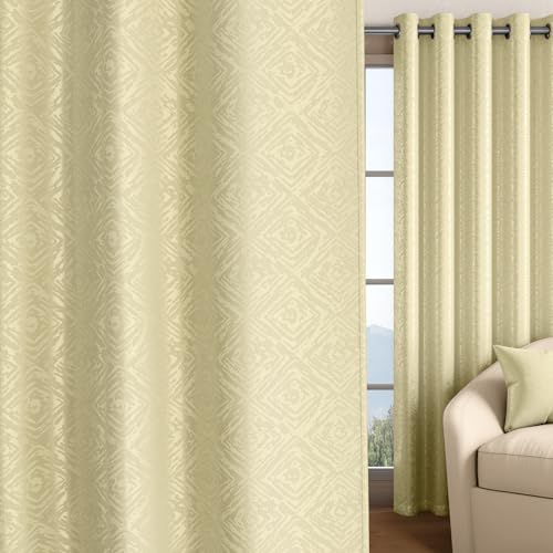 Image of Wakefit Jacquard Room Darkening Curtain | Light Blocking Upto 70% | (7 x 3.9 ft) | Door Curtain | Set of 2 | Reduces Noise | Machine Washable | Smash |Diamond White