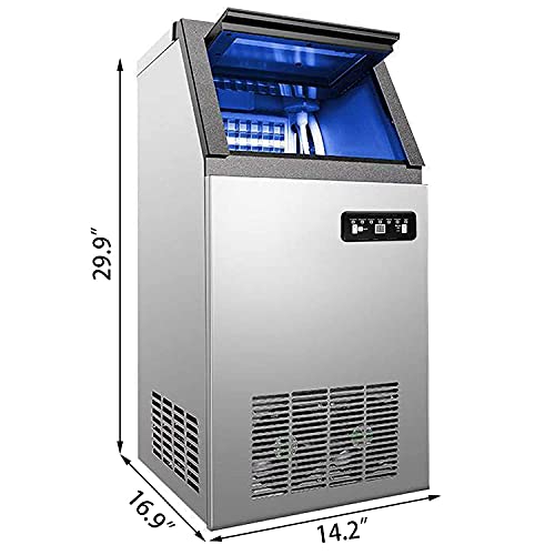 VEVOR Commercial Food Grade Ice Cube Machine 68 kg/24h, multifunktionale Eiswürfelmaschine aus Edelstahl 280 Watt Intelligentes LCD-Bedienfeld, für Café, Bar etc. – Bild 3