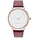 WRISTOLOGY Olivia Womens Rose Gold Scallop Wrist Watch Wine Purple Leather Band