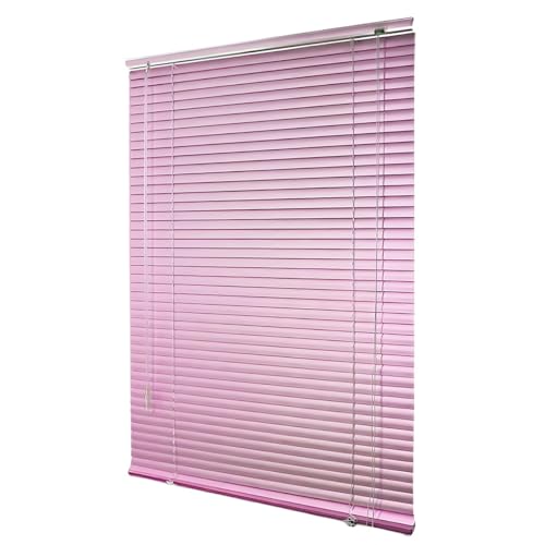 Mini Aluminium Jalousien Horizontale Jalousie Fenster, Fensterrollo, Jalousette, 45 60 75 100 105 120 135 150 160cm Dekorativer Vorhang für Schlafzimmer, Terrasse, Büro(Pink)