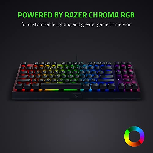 Image of Razer Black Widow V3 Tenkeyless Mechanical Gaming Keyboard Switches - Chroma RGB Lighting - Compact Form Factor - Programmable Macro Functionality - USB Passthrough