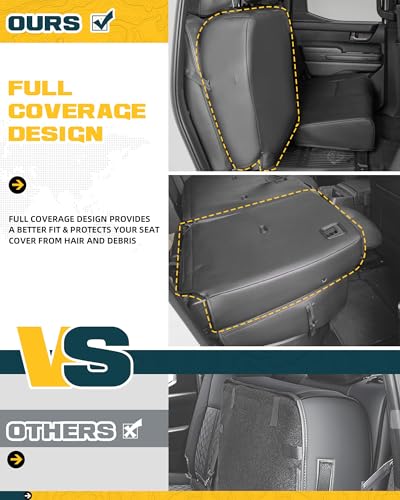 Trumgeta Full Coverage Seat Covers Fit for Toyota Tacoma (2024 2025 2026) Double Cab/Crew Cab SR/SR5/TRD Sport/TRD Off-Road/Limited, Leather Seat Cushion Protectors Full Set (5 Seats, Black)