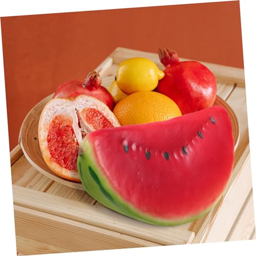 ADOCARN 4stücke Teiliges Künstliche Wassermelonenscheiben Dekoration Realistische Fruchtnachbildung Fotorealistisches Obstmodell für Home Party Foto Requisiten Langlebig und Farbecht