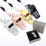 Personalized Adult Whistle Custom Name Whistle with Gift Box Engraved Text on Three Sides Customized Gift Whistle for Coach Referee Teacher Gift for Coach Christmas Coach Gift 1 PCS
