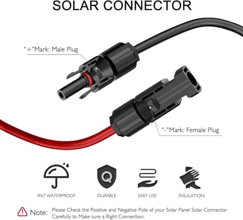 Cable de panel solar universal 4 en 1 de 16 AWG para carga de estación 6