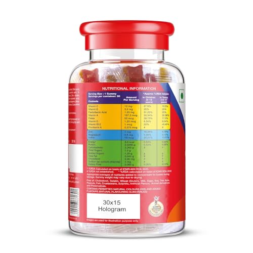 Image of Health Ok Mankind Gummies (Bottle of 30 Gummies), Multivitamin and Multimineral for Kids, Supports Normal Growth, Healthy Immune system and Brain Function, for 7 -17-year-old