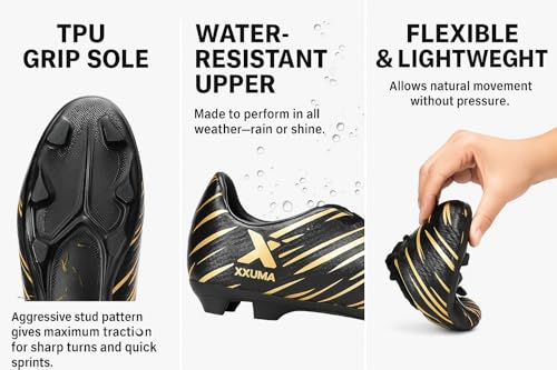 Image of XXUMA Unisex Faux Leather TPU Sole Football Shoes Durable Lightweightand Enhanced Grip