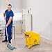 Industrial Mop Bucket with Wringer, 5.28 Gallon Commercial Janitorial Cart for Business, Mop Bucket and Side Wringer Combo with Wheels for Home and Restaurant