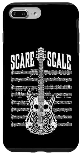 エレキギター プレーヤー ギタリスト ハロウィン 恐怖 スケール スカル スマホケース iPhone 7 Plus/8 Plus 用