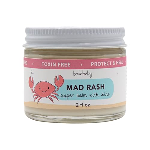 Image of Mad Rash Diaper Balm with Zinc by Balm Baby – Natural Diaper Rash Cream & Multipurpose Baby Skin Ointment with Calendula, Vegan - Soothing, Healing, Moisturizing – Newborn Cradle Cap