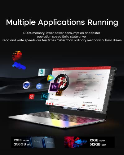DAYSKY-Laptop-Windows-10-156-Laptop-Computer-with-Full-Size-Keyboard-12GB-DDR4-512GB-SSD-1920x1080-FHD-Display-Intel-Celeron-N5095-CPU-Up-to-29Ghz-5G-WiFi-USB-30-Type-C-MBOOK-M10-Sliver
