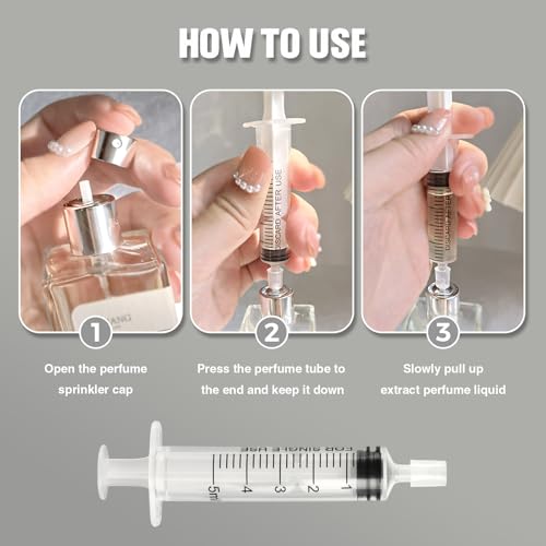 Perfume Dispenser Pump Perfume Extraction Plastic Adapter Syringe Pump for Travel Refillable Perfume Atomizer Spray Bottle (5PCS) (5ML)2
