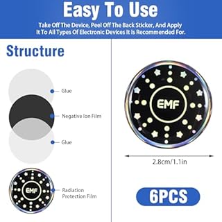 Yuanchu 6 Pcs Phone Protection Stickers, Cell Phone Blockers Equipment Stickers All Devices Effective Protector Blockers Equipment Stickers for Cell Smart Phones Laptops Tablets TV Monitors