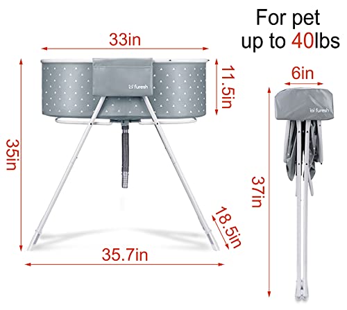 Furesh Elevated Folding Dog Bath Tub and Wash Station for Bathing, Shower, and Grooming, Foldable and Portable, Indoor… - Image 6