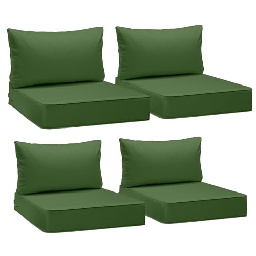 Image of AAAAAcessories Outdoor Deep Seat Cushions, Waterproof, Fade-Resistant Patio Furniture Replacement Cushions, 25.5 inch x 25.5 inch x 5 inch + 25.5 inch x 13.5 inch, Set of 4, Dark Moss Green