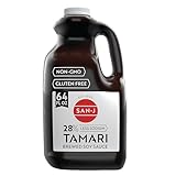 San-J - Gluten Free Tamari Soy Sauce with 28% Less Sodium - Specially Brewed - Made with 100% Soy - 64 oz. Container