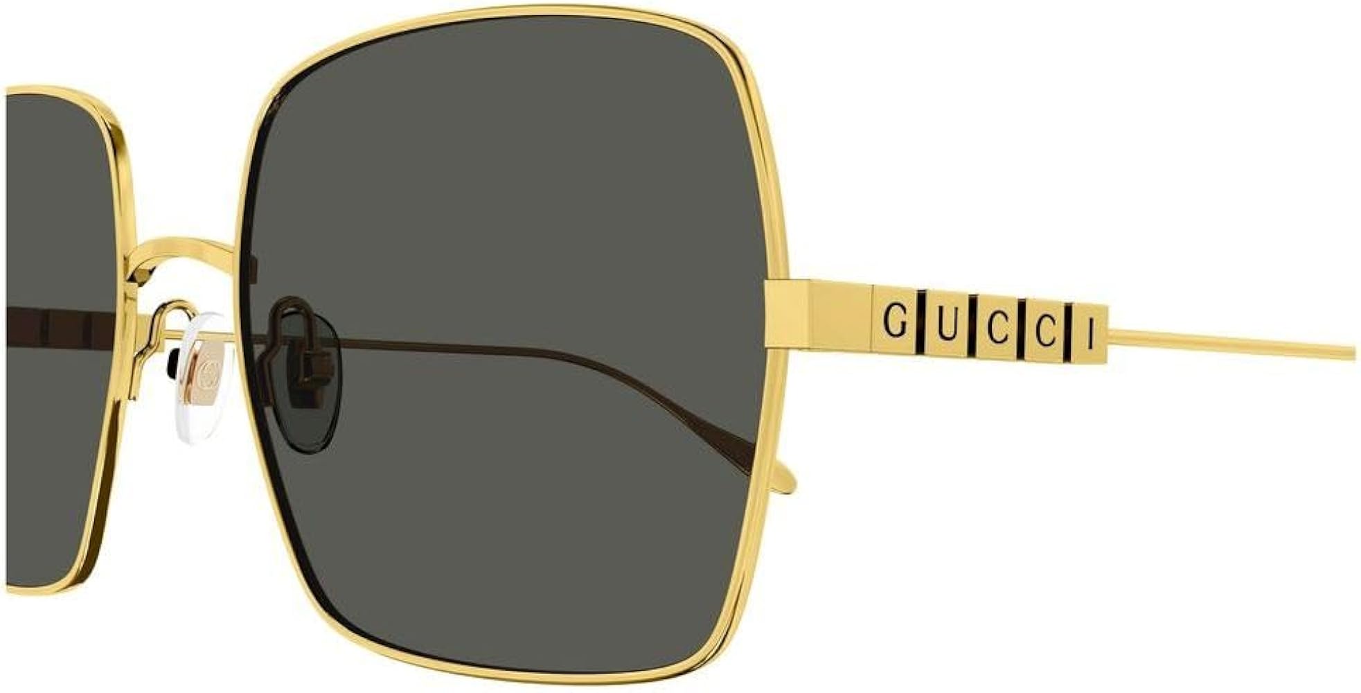 美品 GUCCI オールドグッチ リムレス Y2K ゴールド サングラス レア Gucci GG1434S Gold/Grey 57/19/145 women Sunglasses at Amazon Men's