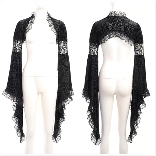 Image of TOMETO STAR Bolero Shrug Tops for Women Goth Flare Sleeve Shrugs