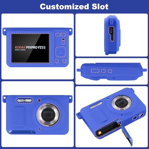 Funda de silicona para cámara Kodak PIXPRO FZ55 azul miniatura 5
