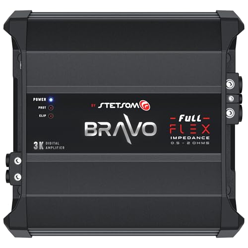 Stetsom Bravo Full Flex 3K - Mono Digital Amplifier, 3000W RMS, Smart & Auto Flexible Impedance 0.5-2 Ohms, Full Range Amplifier, Stable Power 3000W RMS from 0.5, 1, to 2 Ohms Impedance by Stetsom - Used condition - US$201.56