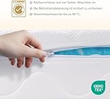 EGO Home Matratze 90x200-23 cm H3 7-Zonen Kaltschaummatratze mit Viscoschaum,Ergonomisch,Weich & Druckentlastend,Atmungsaktiv,Bezug Waschbar, Öko-Tex Zertifiziert