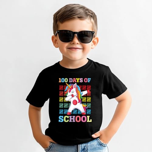 100 Days of School Shirt Girls Boys Toddler,4-7T Kids 100th Day of School Shirt,Dinosaur,Pencil,Unicorn2