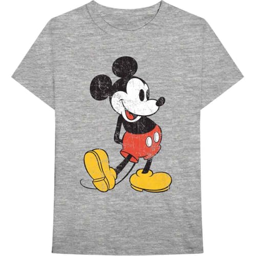 T-shirt Mickey Mouse vintage Rock Off pour homme vêtement col rond noir
