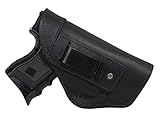 Barsony Black Leather Inside the Waistband Holster for Compact-Subcompact 9mm 40 45