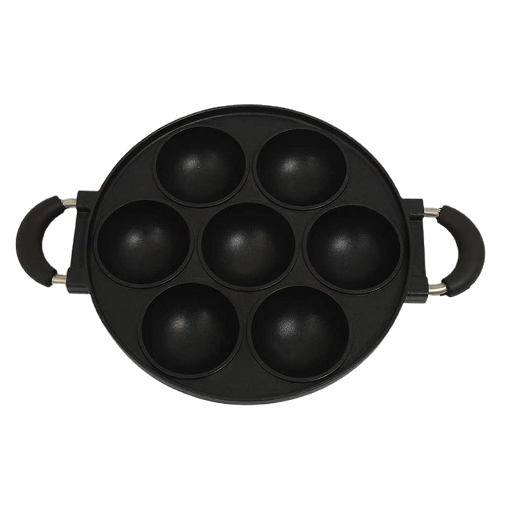 Padella per Torta a 7 Fori Padella per frittata in Alluminio pressofuso Pentola Antiaderente per Colazione Stampo per Torta Uova Pentole da Cucina Frittata Antiaderente