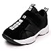 Daclay Scarpe per Bambini Ragazze per Ragazzi Scarpe Sportive Traspiranti Traspiranti con Tomaia in Pelle Confortevole con Leggero Sportivo Nero 27EU