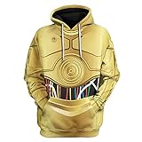 zhuj Mens Hoodies Sci-fi Robot Printed 3D SW Cosplay Sweatshirt Jacket Costume for Halloween(L,1-C3)