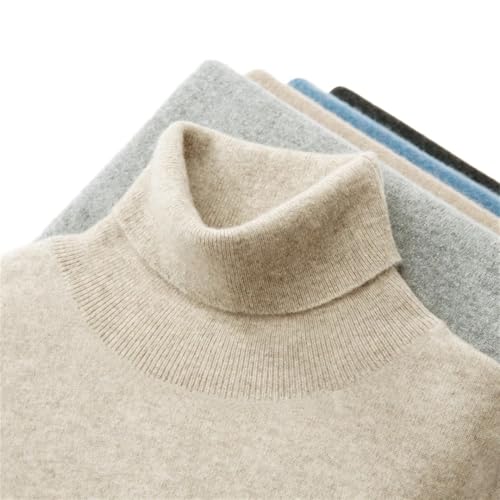 Men's Autumn and Winter High-Necked Solid Color Loose Wool Fashion Thickened Sweater Pullover2